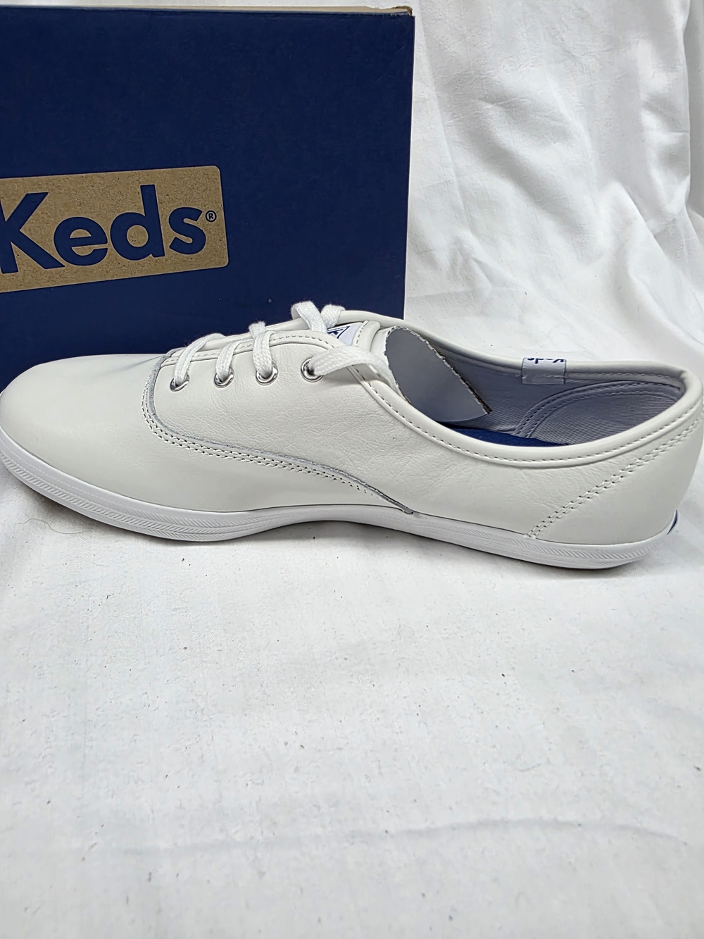 Keds White Leather Lace-Up Sneakers - Picture 4 of 9